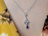 0.62 Ct. Safir Pırlanta Kolye