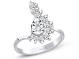 0.13 Ct. Damla Taç Modern Tasarım Pırlanta Yüzük