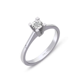 0.06 Ct. Kare Tektaş Pırlanta Yüzük