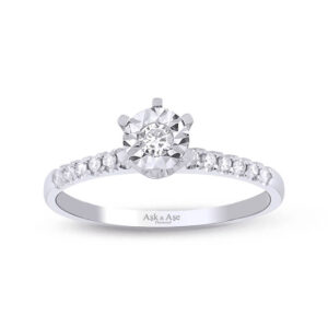 0.15 Ct. Tektaş Pırlanta Yüzük 6 Tırnaklı