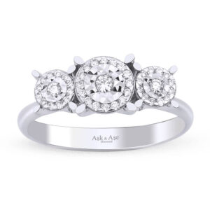 0.25 Ct. Üç Taş Pırlanta Yüzük