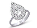 0.37 Ct. Modern Tasarım Damla Pırlanta Yüzük