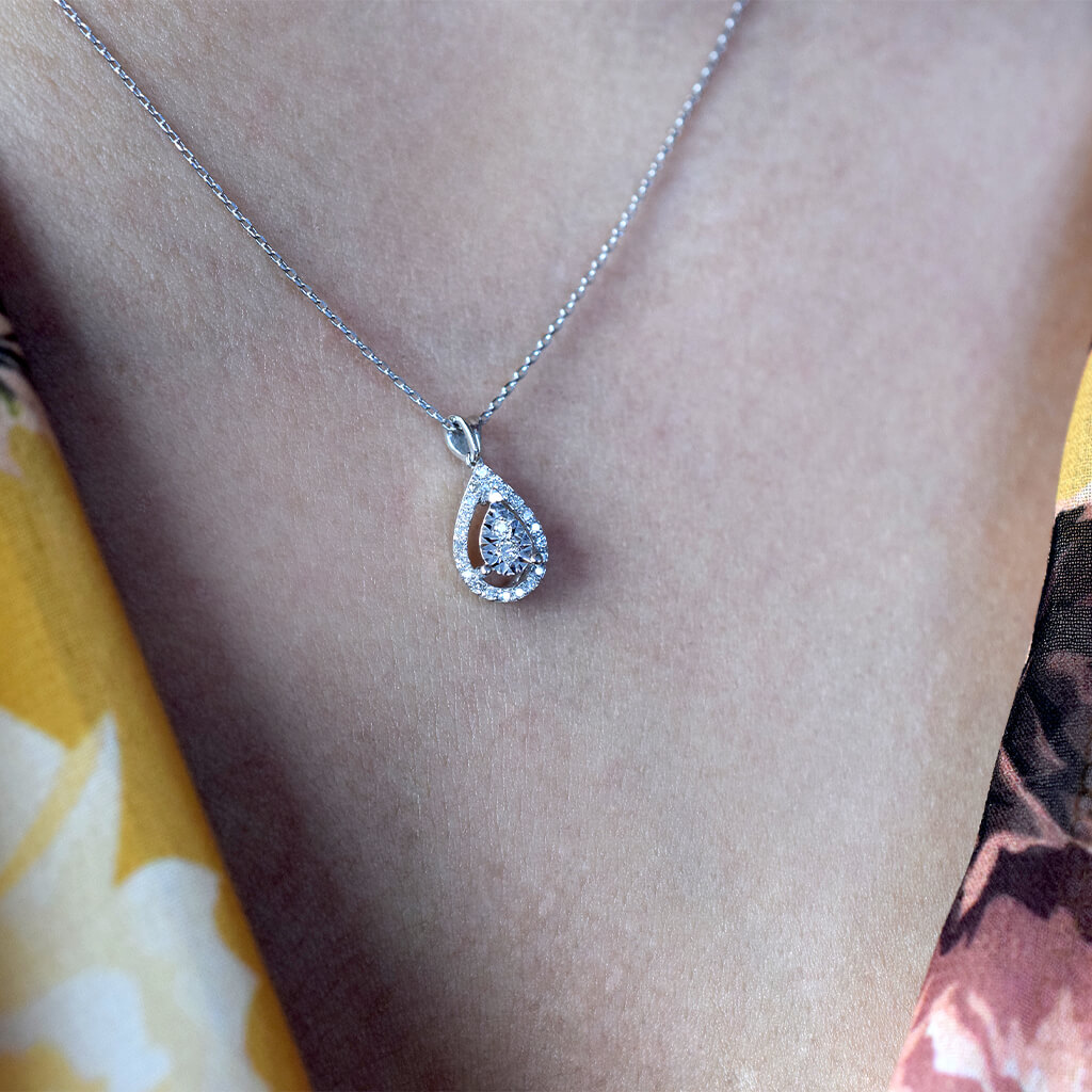 0.12 Ct. Damla Model Pırlanta Kolye - Görsel 2