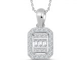 0.30 Ct. Baget Pırlanta Kare Tektaş Kolye