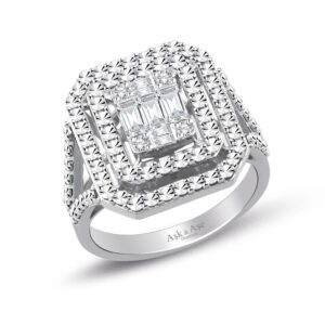 0.47 Ct Kalemli Tasarım Baget Kare Tektaş Yüzük
