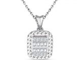 Modern Tasarım 0.15 Ct Baget Kare Tektaş Kolye
