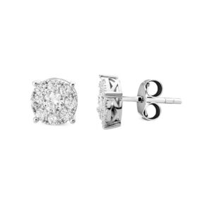 0.59 Ct. Modern Tasarım Coronet Tektaş Küpe