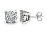 0.72 Ct. Modern Tasarım Coronet Tektaş Küpe