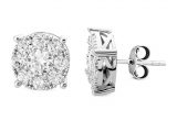 2.10 Ct. Modern Tasarım Coronet Tektaş Küpe