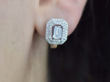 Çift Şerit Baget Altın Küpe
