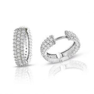 1.20 Ct Üç Sıra Pırlanta Tamtur Halka Küpe