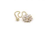 Çiçek Taşlı Altın Tragus Küpe