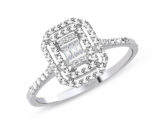 0.05 Ct Modern Tasarım Baget Kare Tektaş Yüzük