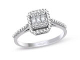 0.18 Ct Kalemli Tasarım Baget Kare Tektaş Yüzük