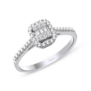 0.20 Ct Kalemli Tasarım Baget Kare Tektaş Yüzük