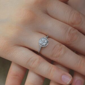 0.12 Ct Modern Tasarım Coronet Yüzük