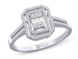 0.55 Ct Çift Şerit Baget Pırlanta Yüzük