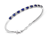 2.10 Ct Pırlantalı Markiz Safir Bilezik