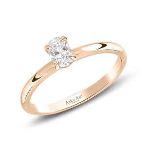 0.30 Ct Pırlanta Oval Tektaş Rose Yüzük