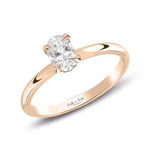 0.40 Ct Pırlanta Oval Tektaş Rose Yüzük