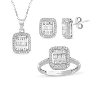 Taşlı Modern Baget Altın Set