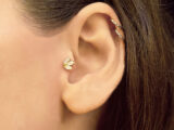 Altın Lotus Tragus Küpe