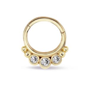 Top Top Üç Taş Altın Helix Piercing