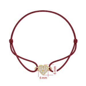 Kalpli Bordo İp Borda Altın Bileklik