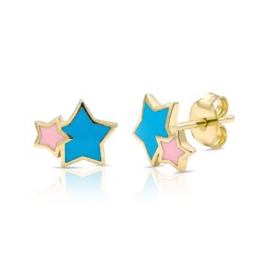 Stars Mineli Çocuk Altın Küpe